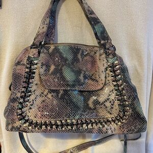 Aimee Kestenberg Multicolor Snakeskin Satchel Bag